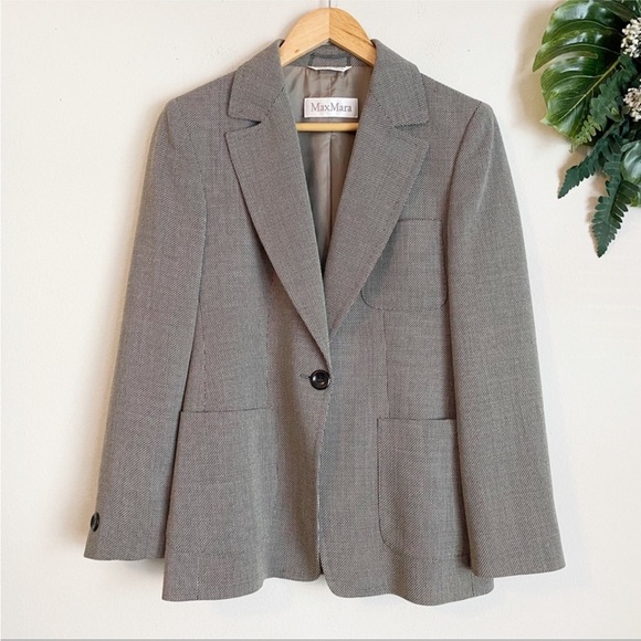 Max Mara Gray Blazer Size 6 - Picture 1 of 8